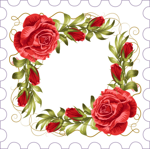 Картинка на прозрачном фоне орнамент из роз
