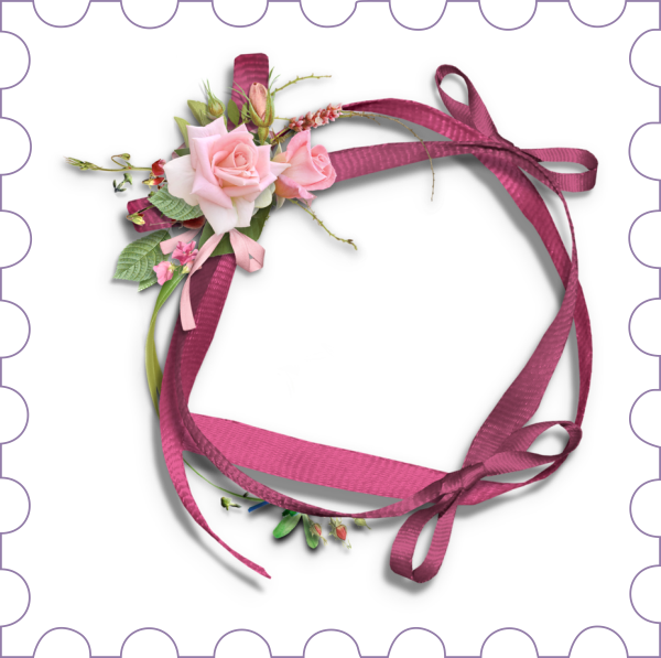  Изображение на прозрачном фоне в формате PNG к свадьбе: Розы с лентой